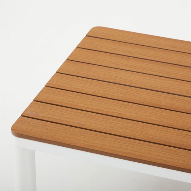 Ensemble de canapés en aluminium pour extérieur 4 pièces avec finition veinée bois - 11C11D