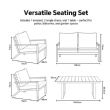 Ensemble de canapés en aluminium pour extérieur 4 pièces en couleur noire - 11C11F