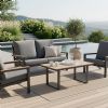 Ensemble de canapés en aluminium pour extérieur 4 pièces en couleur noire - 11C11F