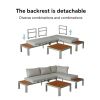 Ensemble canapé d'angle pour extérieur avec dossier réglable et canapé deux places - 11C11G