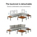 Ensemble canapé d'angle pour extérieur avec dossier réglable et canapé deux places - 11C11G