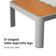 Ensemble canapé d'angle pour extérieur avec dossier réglable et canapé deux places - 11C11G