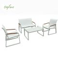Ensemble de canapés en aluminium pour extérieur 4 pièces en couleur blanche - 11C11J