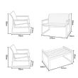 Ensemble de canapés en aluminium pour extérieur 4 pièces en couleur blanche - 11C11J