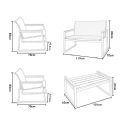 Ensemble de canapés en aluminium pour extérieur 4 pièces en couleur blanche - 11C11J