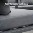Ensemble canapé d'angle en aluminium pour patio extérieur avec table basse et repose-pieds - 11C12A