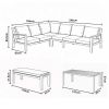 Ensemble canapé d'angle en aluminium pour patio extérieur avec table basse et repose-pieds - 11C12A