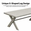 Ensembles de canapés de salon d'extérieur design moderne en gros avec table à pieds en X et banc - 11C12B