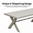 Ensembles de canapés de salon d'extérieur design moderne en gros avec table à pieds en X et banc - 11C12B