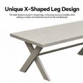 Ensembles de canapés de salon d'extérieur design moderne en gros avec table à pieds en X et banc - 11C12B