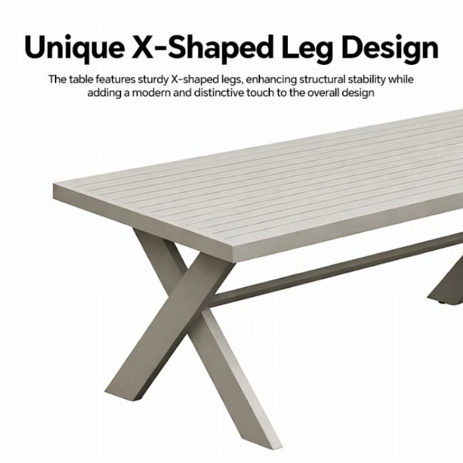 Ensembles de canapés de salon d'extérieur design moderne en gros avec table à pieds en X et banc - 11C12B