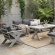 Ensembles de canapés de salon d'extérieur design moderne en gros avec table à pieds en X et banc - 11C12B