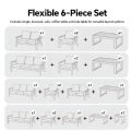 Ensemble de canapés en aluminium thermolaqué pour extérieur 6 pièces avec table à lattes en WPC en gros - 11C12C