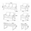 Ensemble de canapés en aluminium thermolaqué pour extérieur 6 pièces avec table à lattes en WPC en gros - 11C12C
