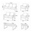 Ensemble de canapés en aluminium thermolaqué pour extérieur 6 pièces avec table à lattes en WPC en gros - 11C12C