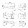 Ensemble de canapés en aluminium thermolaqué pour extérieur 6 pièces avec table à lattes en WPC en gros - 11C12C