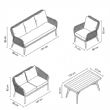 Ensemble de canapés tressés en corde toutes saisons en gros avec table basse en aluminium pour extérieur - 11C12D