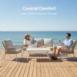 Ensemble de canapés tressés en corde toutes saisons en gros avec table basse en aluminium pour extérieur - 11C12D