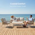 Ensemble de canapés tressés en corde toutes saisons en gros avec table basse en aluminium pour extérieur - 11C12D