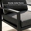 HF Patios Vente en Gros Directe d'Usine Salon de Jardin 4 Pièces en Aluminium avec Coussins Épais et Table Basse pour Espaces Extérieurs - 11C12F