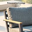 HF Patios Vente en Gros Directe d'Usine Salon de Jardin 4 Pièces en Aluminium avec Coussins et Table Basse en Verre Imprimé pour Espaces de Vie Extérieurs - 11C12G