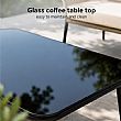 HF Patios Vente en Gros Directe d'Usine Salon de Jardin 4 Pièces en Aluminium et Rotin avec Table Basse en Verre pour Espaces Extérieurs - 11C12H