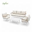 HF Patios Vente en Gros Directe d'Usine Salon de Jardin KD en Aluminium avec Coussins et Table Basse pour Espaces Extérieurs - 11C12I