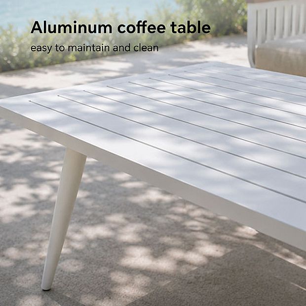 HF Patios Vente en Gros Directe d'Usine Salon de Jardin KD en Aluminium avec Coussins et Table Basse pour Espaces Extérieurs - 11C12I