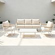 HF Patios Vente en Gros Directe d'Usine Salon de Jardin KD en Aluminium avec Coussins et Table Basse pour Espaces Extérieurs - 11C12I