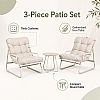 Ensemble de salon de jardin 3 pièces en gros, avec coussins épais et table ronde en verre, pour balcon, jardin ou extérieur - 11C12J