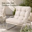 Ensemble de salon de jardin 3 pièces en gros, avec coussins épais et table ronde en verre, pour balcon, jardin ou extérieur - 11C12J