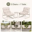 Ensemble de salon de jardin 3 pièces en gros, avec coussins épais et table ronde en verre, pour balcon, jardin ou extérieur - 11C12J