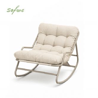 Fauteuil de jardin à bascule en gros, avec coussin épais en...