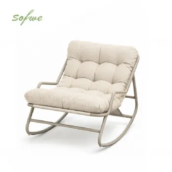 Fauteuil de jardin à bascule en gros, avec coussin épais en...