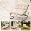 Fauteuil de jardin à bascule en gros, avec coussin épais en oléfine et structure en fer galvanisé, destiné à l'ameublement de terrasses et de jardins - 11C12K