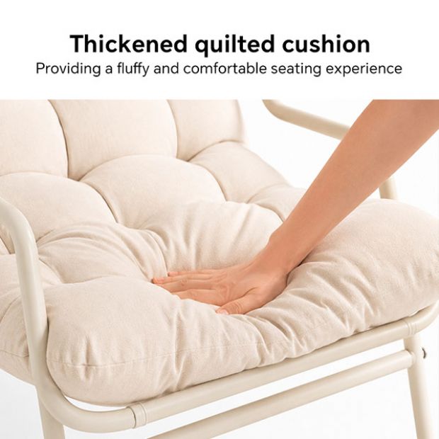 Ensemble de salon d'extérieur 4 pièces en gros, avec coussins matelassés épais et structure en tubes métalliques - 11C12M