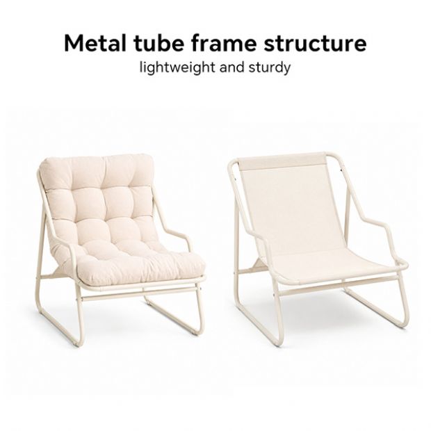 Ensemble de salon d'extérieur 4 pièces en gros, avec coussins matelassés épais et structure en tubes métalliques - 11C12M