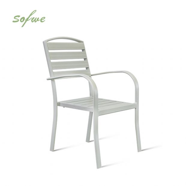 Chaise de salle à manger empilable avec accoudoirs - 11D11C