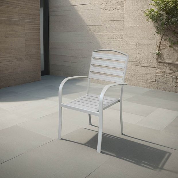 Chaise de salle à manger empilable avec accoudoirs - 11D11C