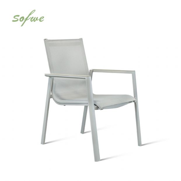 Fauteuil en aluminium pour salle à manger de jardin - 11D11E