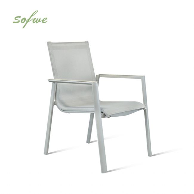 Fauteuil en aluminium pour salle à manger de jardin - 11D11E