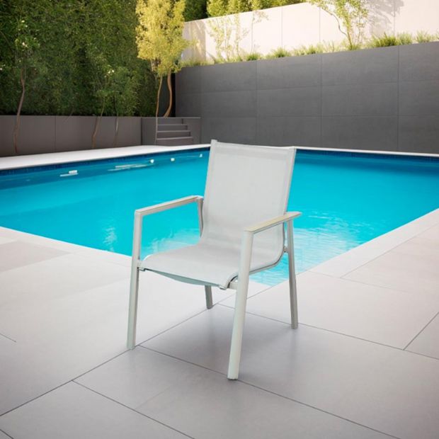 Fauteuil en aluminium pour salle à manger de jardin - 11D11E