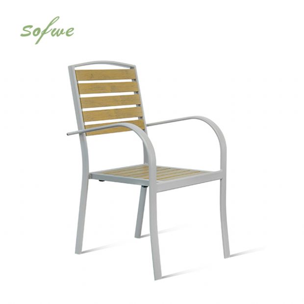 Chaise de salle à manger d'extérieur en composite bois-plastique - 11D11F