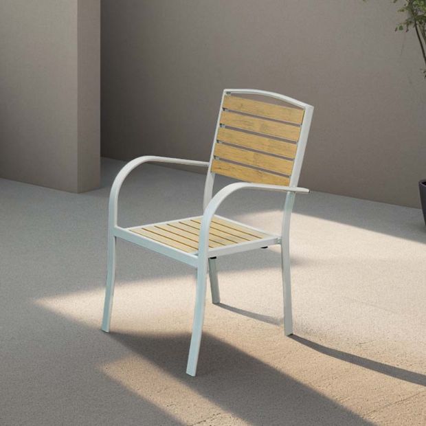 Chaise de salle à manger d'extérieur en composite bois-plastique - 11D11F