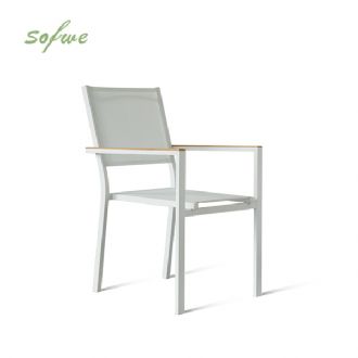 Fauteuil empilable en aluminium pour jardin
