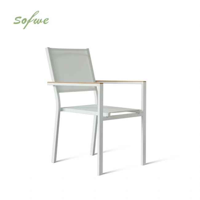 Fauteuil empilable en aluminium pour jardin - 11D11H