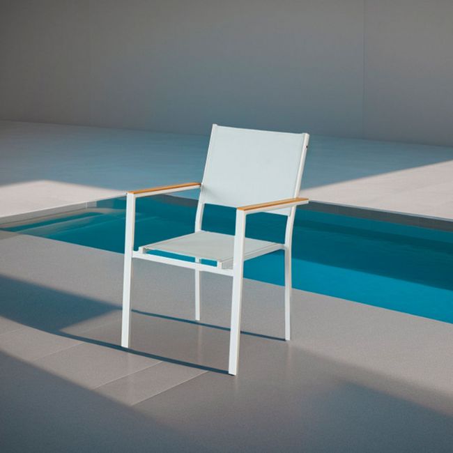 Fauteuil empilable en aluminium pour jardin - 11D11H