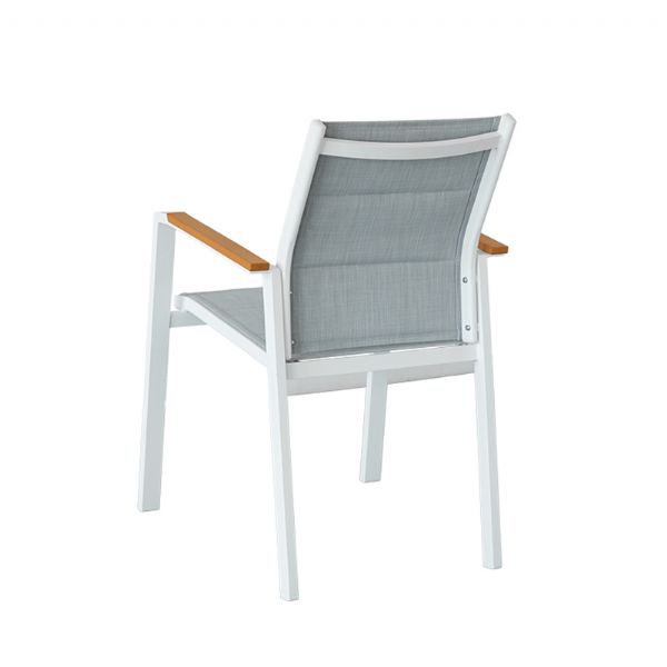 Fauteuil de salle à manger en aluminium rembourré en coton pour jardin - 11D11I
