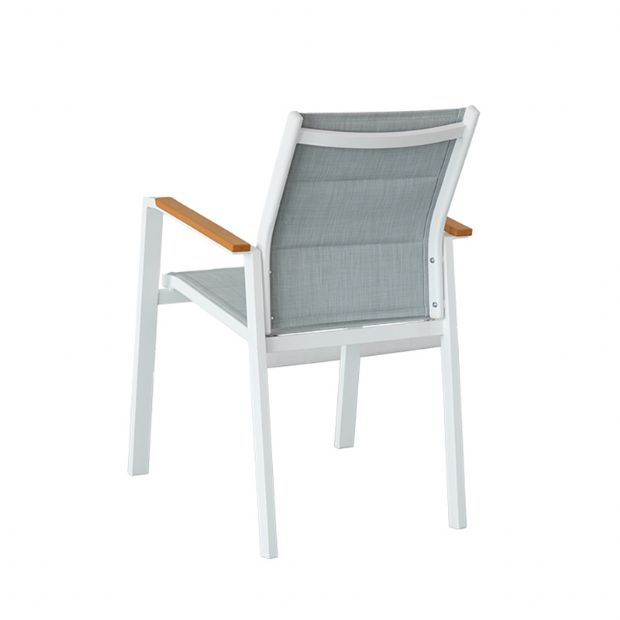 Fauteuil de salle à manger en aluminium rembourré en coton pour jardin - 11D11I