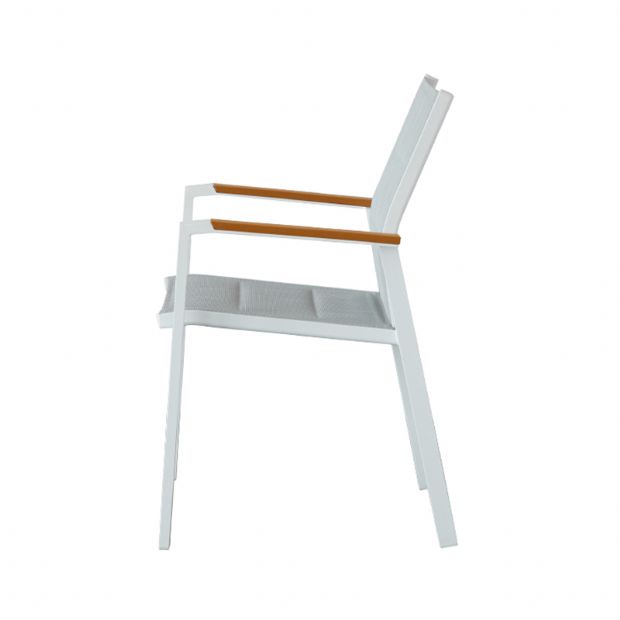 Fauteuil de salle à manger en aluminium rembourré en coton pour jardin - 11D11I